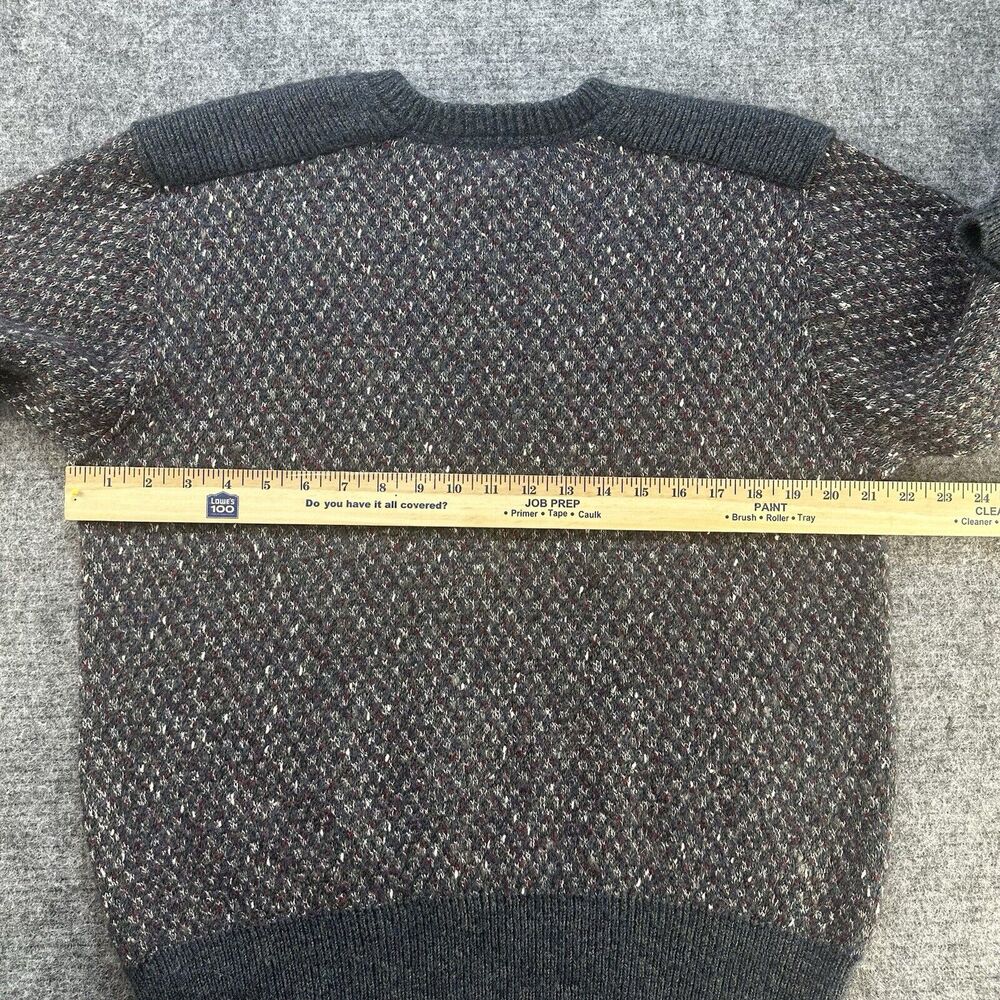 Vintage Racquet Men's Sweater Medium Gray Made in Italy Angora Wool Grandpacore - Picture 10 of 13